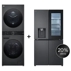 SET - LG WashTower WT1210BBF + Chladnička InstaView™ GMG960EVEE