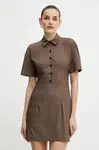 Šaty Patrizia Pepe hnědá barva, mini, 2A2899 A570