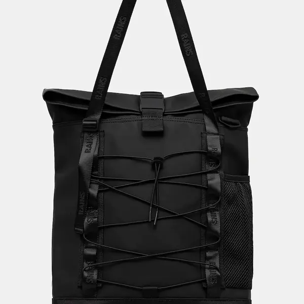 Taška Rains Trail Rolltop Tote Bag W3 černá barva, 13390