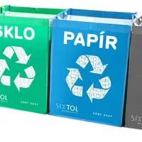 Tašky na tříděný odpad SORT EASY 4 METAL, 30x30x40cm, 4x36l, 4ks SIXTOL