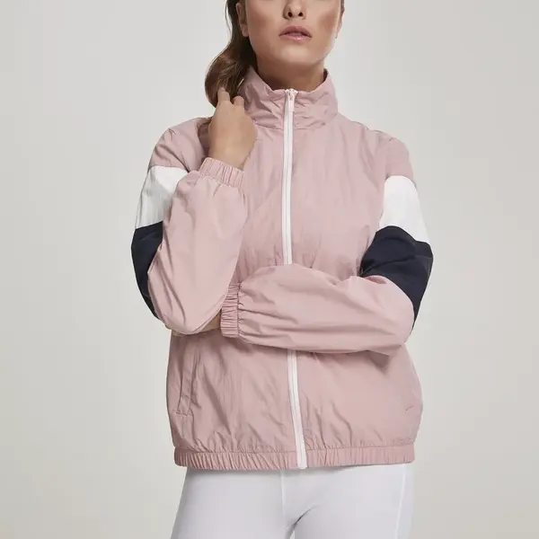 Women's Tri-Color Crinkle Track Jacket darkrose/nvy/wht