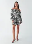 BWLDR Šaty 'BRIA MINI DRESS'  čierna / biela