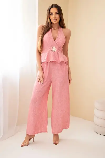 Kesi dámsky viskózový komplet tmavoružový