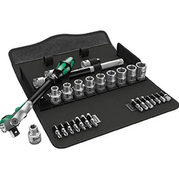 Wera 004076 Sada ráčnová Zyklop Speed 8100 SC 6, 28 d. upínací část 1/2" - metrická