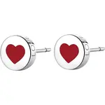 S'Agapõ Slušivé ocelové náušnice se srdcem Click SCK52