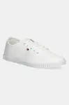 Tenisky Tommy Hilfiger CANVAS LACE UP SNEAKER bílá barva, FW0FW08641