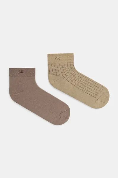 Ponožky Calvin Klein 2-pack pánské, zelená barva, 701231369