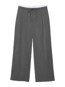 Pull&Bear Plisované nohavice  antracitová / biela