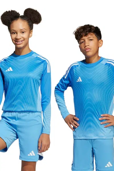 Dětské tričko s dlouhým rukávem adidas Performance modrá barva, JI9701