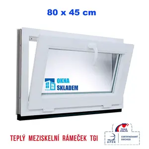 Plastové okno | 80 x 45 cm (800 x 450 mm) | bílé | sklopné