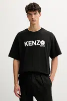 Bavlněné tričko Kenzo Boke Flower 2.0 černá barva, s potiskem, FF55TS4914SG.99J