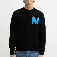 Vlněný svetr MSGM pánský, černá barva, 3940MM204.257596