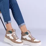 Gemre Beige women's sports platform sneakers Sunline