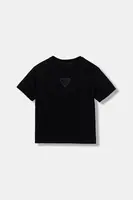 Dětské bavlněné tričko Emporio Armani tmavomodrá barva, s aplikací, EB000813 AF13715