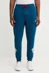 Tepláky adidas pánské, modrá barva, s potiskem, JL8054