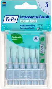 TEPE Mezizubní kartáčky Extra Soft pastelově modré 0,6 mm 6 ks