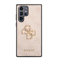 Zadní kryt Guess PU 4G Metal Logo pro Apple iPhone 14 Pro Max, růžová