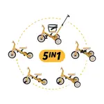 PETITE&MARS Tříkolka multifunkční 5v1 Turbo Intense Ochre
