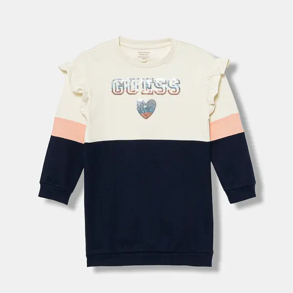 Dětské bavlněné šaty Guess tmavomodrá barva, mini, K5YK06 KA6R4
