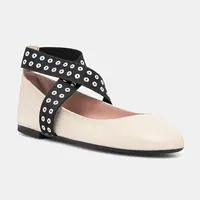 Kožené baleríny Pretty Ballerinas Nicole béžová barva, 52562_002
