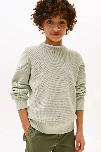 Bavlněný svetr Tommy Hilfiger tyrkysová barva, KB0KB09756