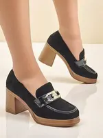 Resti Women's moccasins on a block heel Qeroy