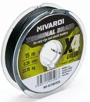 Mivardi pletená šňůra terminal x4 braid green 15 m - 0,08 mm 6,25 kg