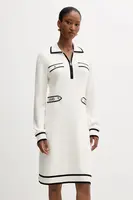 Šaty s příměsí hedvábí Liu Jo béžová barva, mini, TF5251.MS59L