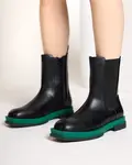 Resti Women's high boots with a square toe in black and green Litepi - Footwear