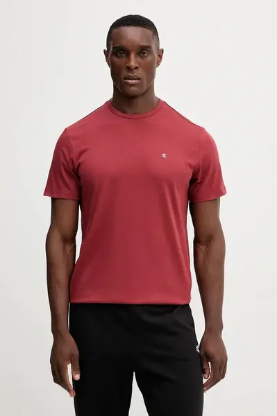 Bavlněné tričko Calvin Klein Jeans pánské, červená barva, LV04RD254G