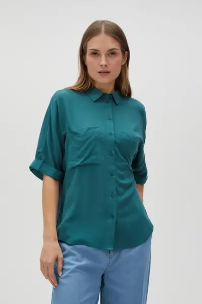 Marisse Women's Shirt L-Ko-4624 D.Green