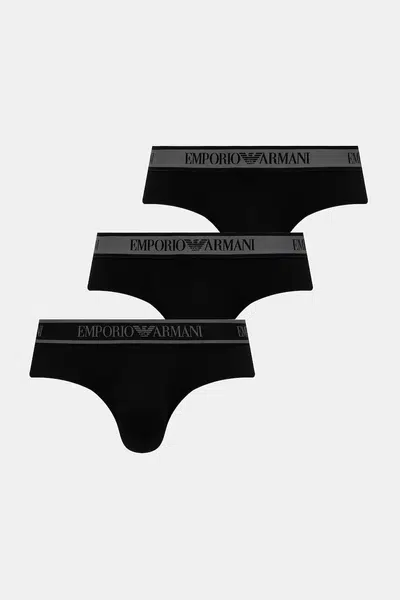 Spodní prádlo Emporio Armani Underwear 3-pack pánské, černá barva, EM000258 AF10779