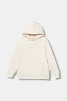 Dětská bavlněná mikina Elisabetta Franchi béžová barva, s kapucí, s aplikací, EFFE156.0.FF002