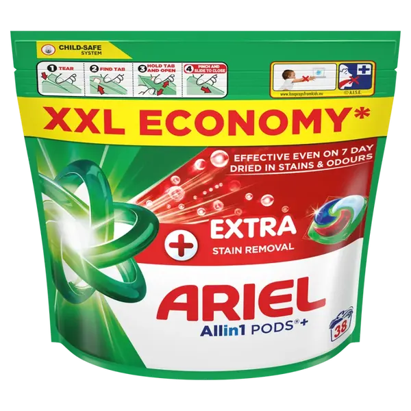 ARIEL Kapsuly na pranie Plus Extra Stain 38 praní