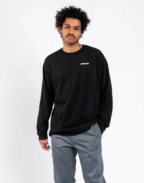 Patagonia M's L/S P-6 Logo Responsibili-Tee Black L