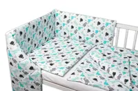 3-dielna sada - mantinel s obliečkami Dinosaury - biela, 135x100 cm