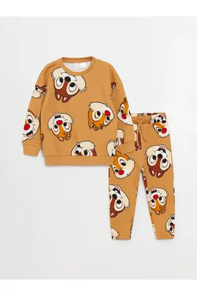 LC Waikiki mikina s okrúhlym výstrihom a potlačou Chip'n Dale pre chlapcov a tepláky