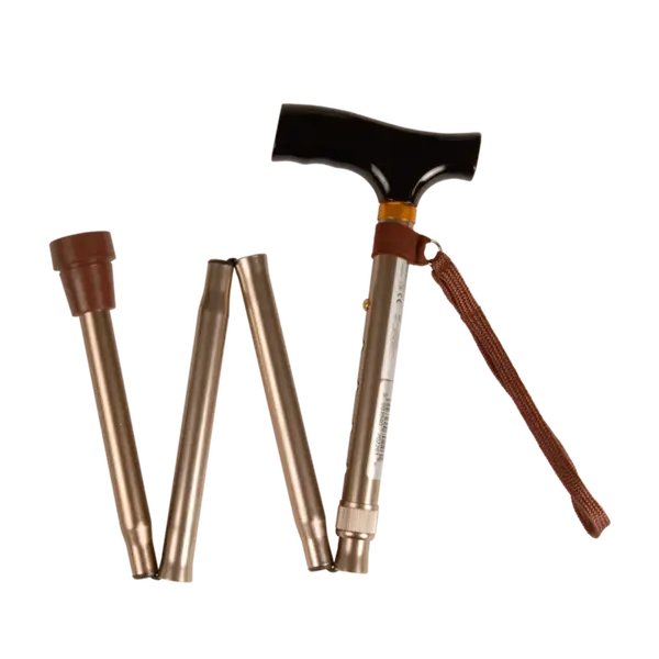 REHAFUND RF-520/BR palica skladacia hliníková s pútkom hnedá