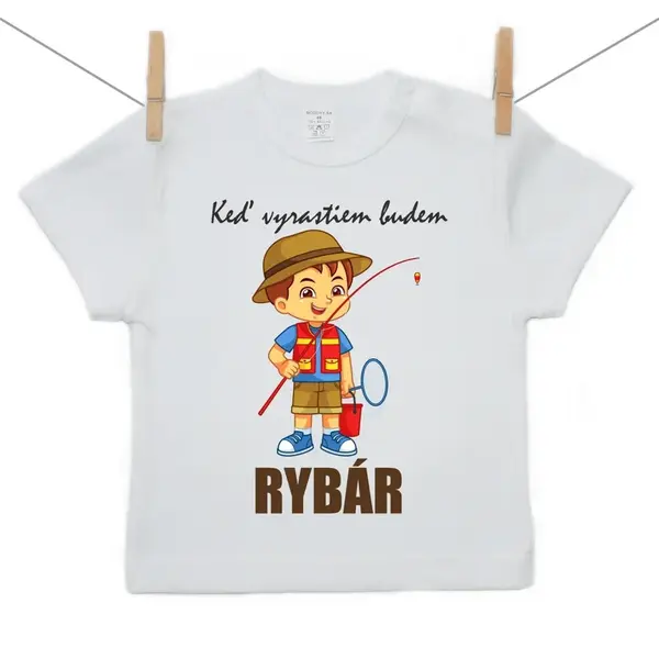 Boodyy Tričko s krátkym rukávom Keď vyrastiem budem rybár 98 (2-3 roky)