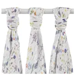 XKKO BMB Bambusová plienka Digi - Blue Wildflowers, 70x70, MIX 3ks