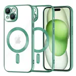 Luxusné Crystal MagSafe puzdro pre Apple iPhone 15 - Slabo Zelená H38088