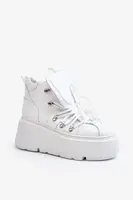 Zazoo 3416 Kožené Dámské Sportovní Boty Bílé