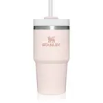 Stanley Quencher H2.O FlowState™ Tumbler tumbler z nehrdzavejúcej ocele s rúrkou malý Rose Quartz 600 ml