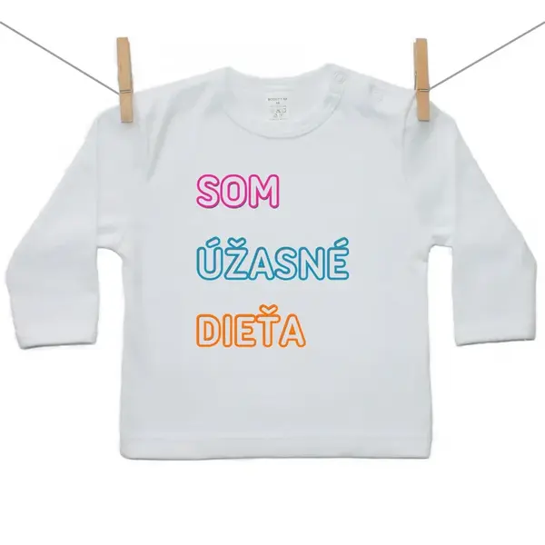 Boodyy Tričko s dlhým rukávom Som úžašné dieťa 68 (3-6 mesiacov)