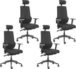 MERCURY 4PACK Ergonomická kancelářská židle HEALTH černá (4 ks)