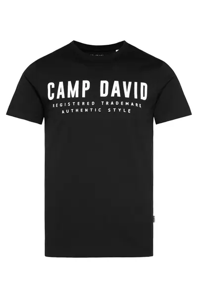 CAMP DAVID Tričko  čierna / biela