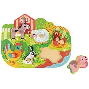 Janod Vkládací puzzle s úchytkou Farma