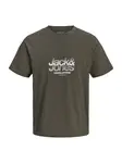 Jack & Jones Junior Tričko 'JCOECHO'  farby bahna / šedobiela