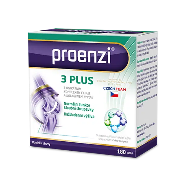 Proenzi 3 PLUS, kolagen, glukosamin a chondroitin pro péči o klouby 180 tablet
