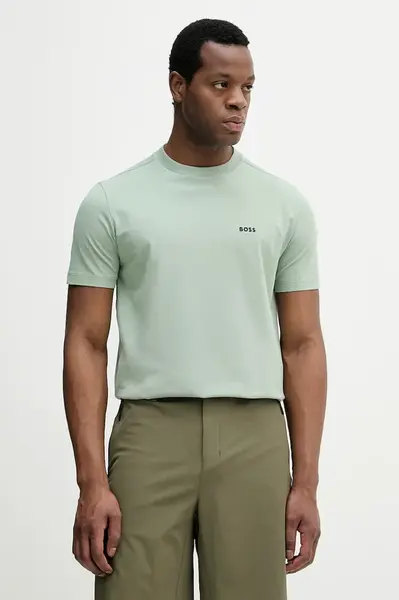 BOSS Green tričko pánské bavlněné s elastanem Tee